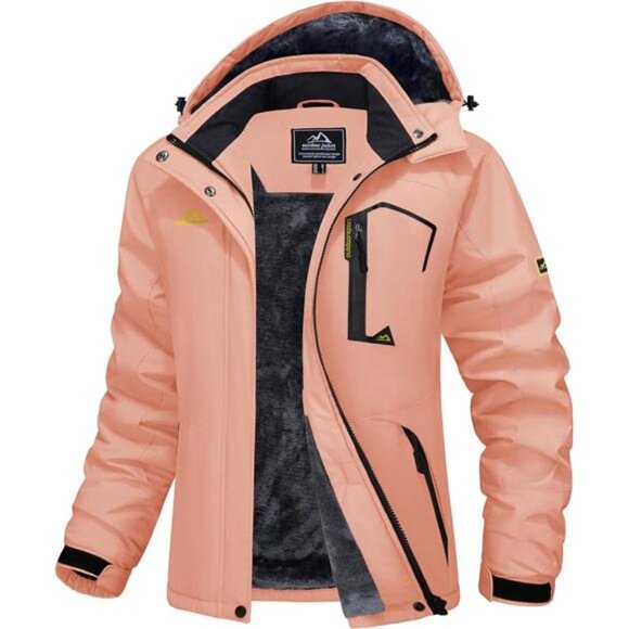 Jackets & Blazers - Womens Ski Jacket Waterproof Insulated Snow Jacket Apricot